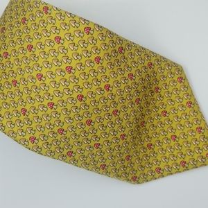 Hermes silk mushroom design tie